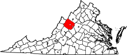 Karte von Augusta County innerhalb von Virginia