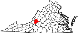 Karte von Botetourt County innerhalb von Virginia