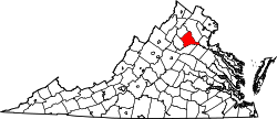 Karte von Culpeper County innerhalb von Virginia