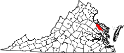 Karte von Essex County innerhalb von Virginia
