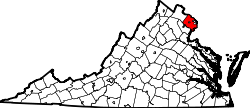 Karte von Fairfax County innerhalb von Virginia