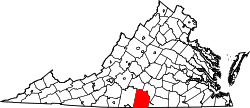 Karte von Halifax County innerhalb von Virginia