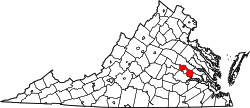 Karte von Henrico County innerhalb von Virginia