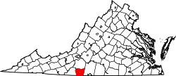 Karte von Henry County innerhalb von Virginia