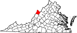 Karte von Highland County innerhalb von Virginia