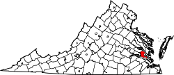Karte von James City County innerhalb von Virginia