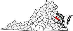 Karte von King William County innerhalb von Virginia