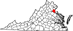 Karte von Stafford County innerhalb von Virginia