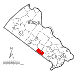 Map of Warminster Township, Bucks County, Pennsylvania Highlighted.png