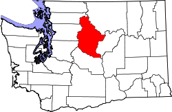 Karte von Chelan County innerhalb von Washington