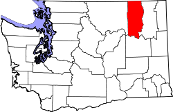 Karte von Ferry County innerhalb von Washington