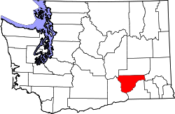 Karte von Franklin County innerhalb von Washington