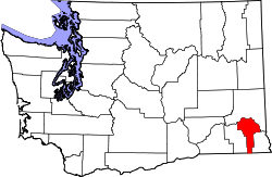 Karte von Garfield County innerhalb von Washington