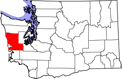 Karte von Grays Harbor County innerhalb von Washington