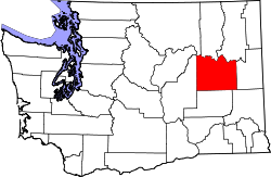 Karte von Lincoln County innerhalb von Washington