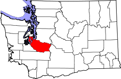 Karte von Pierce County innerhalb von Washington