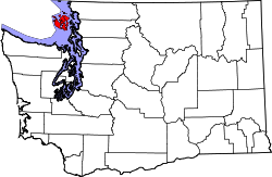 Karte von San Juan County innerhalb von Washington
