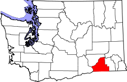 Karte von Walla Walla County innerhalb von Washington