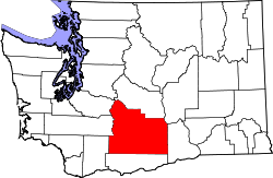 Karte von Yakima County innerhalb von Washington