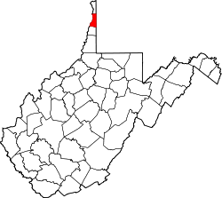 Karte von Brooke County innerhalb von West Virginia