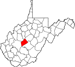 Karte von Clay County innerhalb von West Virginia