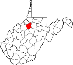 Karte von Doddridge County innerhalb von West Virginia