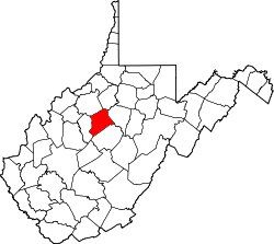 Karte von Gilmer County innerhalb von West Virginia