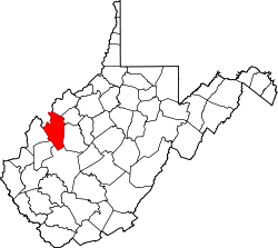 Karte von Jackson County innerhalb von West Virginia