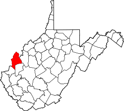 Karte von Mason County innerhalb von West Virginia