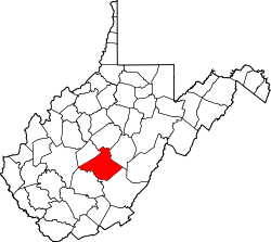 Karte von Nicholas County innerhalb von West Virginia
