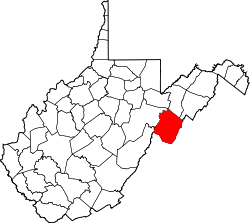 Karte von Pendleton County innerhalb von West Virginia
