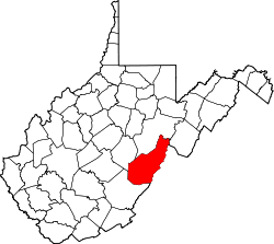 Karte von Pocahontas County innerhalb von West Virginia