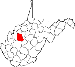 Karte von Roane County innerhalb von West Virginia