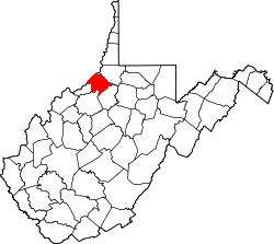 Karte von Tyler County innerhalb von West Virginia
