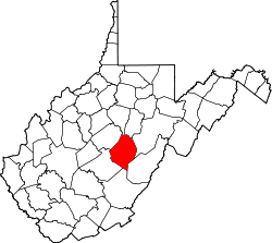 Karte von Webster County innerhalb von West Virginia
