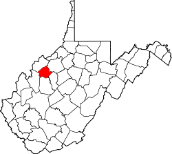 Karte von Wirt County innerhalb von West Virginia