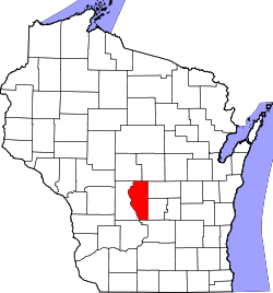Karte von Adams County innerhalb von Wisconsin