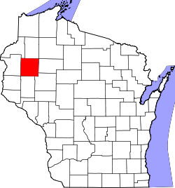 Karte von Barron County innerhalb von Wisconsin