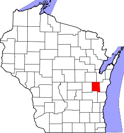 Karte von Calumet County innerhalb von Wisconsin