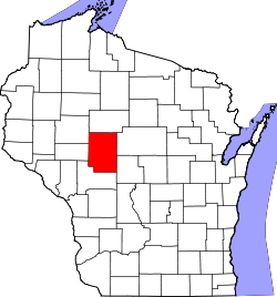 Karte von Clark County innerhalb von Wisconsin
