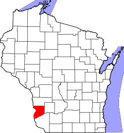 Karte von Crawford County innerhalb von Wisconsin