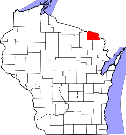 Karte von Florence County innerhalb von Wisconsin