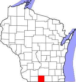 Karte von Green County innerhalb von Wisconsin