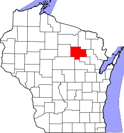 Karte von Langlade County innerhalb von Wisconsin