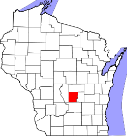 Karte von Marquette County innerhalb von Wisconsin