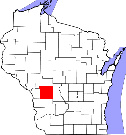 Karte von Monroe County innerhalb von Wisconsin