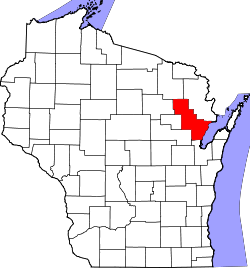 Karte von Oconto County innerhalb von Wisconsin