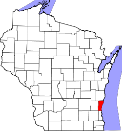 Karte von Ozaukee County innerhalb von Wisconsin