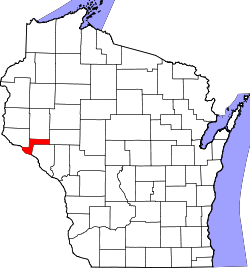 Karte von Pepin County innerhalb von Wisconsin