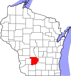 Karte von Sauk County innerhalb von Wisconsin